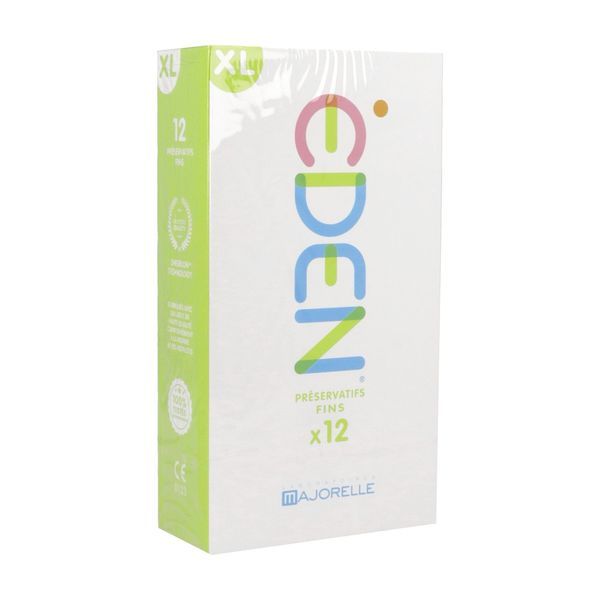 EDEN XL Préservatif fin, extralubrifié et extralarge, avec réservoir, bt 12