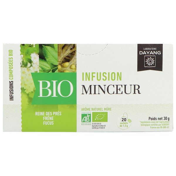 DAYANG INFUSION BIO MINCEUR Mélange de plantes pour tisane, infusette, bt 20