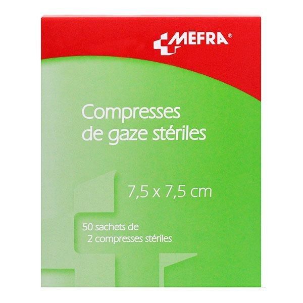 Mefra Compresse De Gaze Sterile 7,5Cm*7,5Cm (50 Sach De 2 Compresses) 50