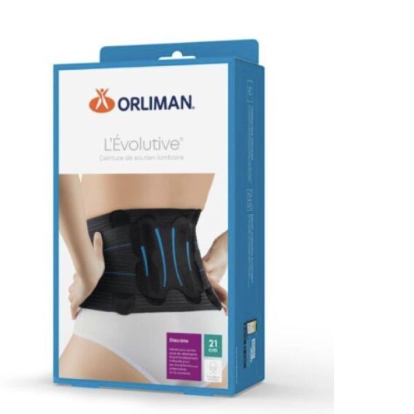 L'EVOLUTIVE ORLIMAN Ceinture de soutien lombaire, hauteur 26 cm, nouveau look, noir, taille 5 (ref. TR0239265), unité