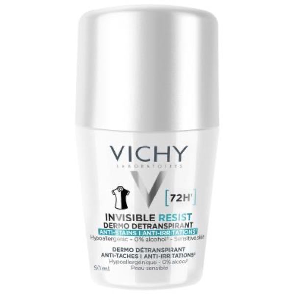 VICHY INVISIBLE RESIST DERMO DETRANSPIRANT 72H ROLL-ON Roll-on détranspirant 72 H, fl 50 ml