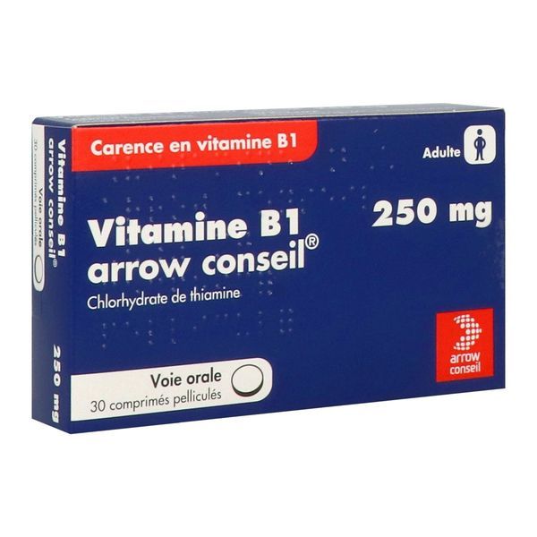 VITAMINE B1 ARROW CONSEIL Comprimé pelliculé 250 mg, boîte 30