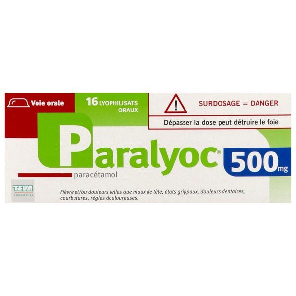 PARALYOC Lyophilisat oral 500 mg, boîte 16