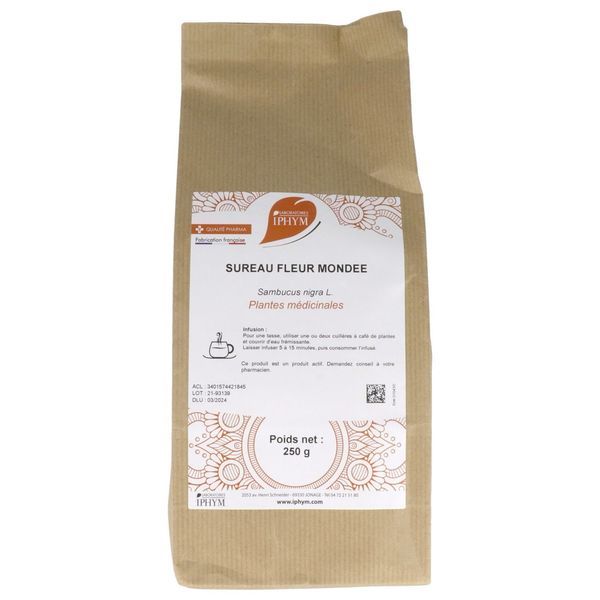 SUREAU NOIR FLEUR PHARMA PLANTES Fleur de sureau noir, vrac, sac 250 g