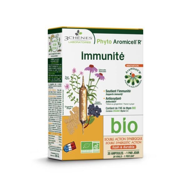 3 Chenes Immunité BIO - boîte de 20 ampoules de 10 ml