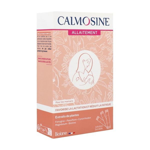 CALMOSINE ALLAITEMENT Boisson, complément alimentaire bio avec plantes, biotine et magnésium, dosette, bt 14