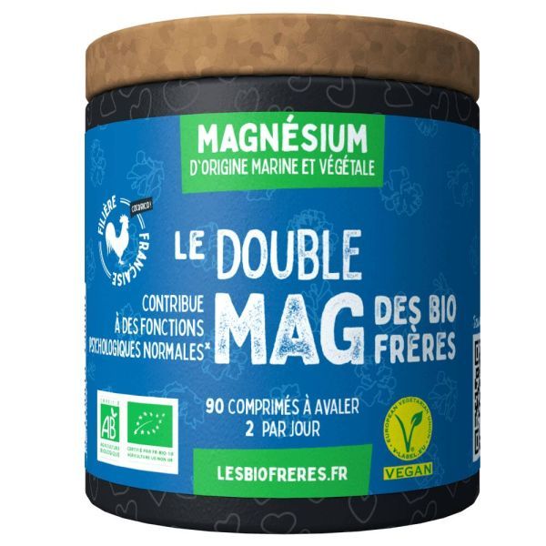 Les Bio Freres Double mag, Double Magnésium BIO - 90 comprimés à avaler