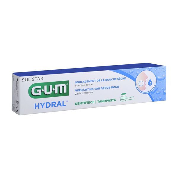 GUM HYDRAL DENTIFRICE Dentifrice fluoré humectant, formule douce, tube 75 ml