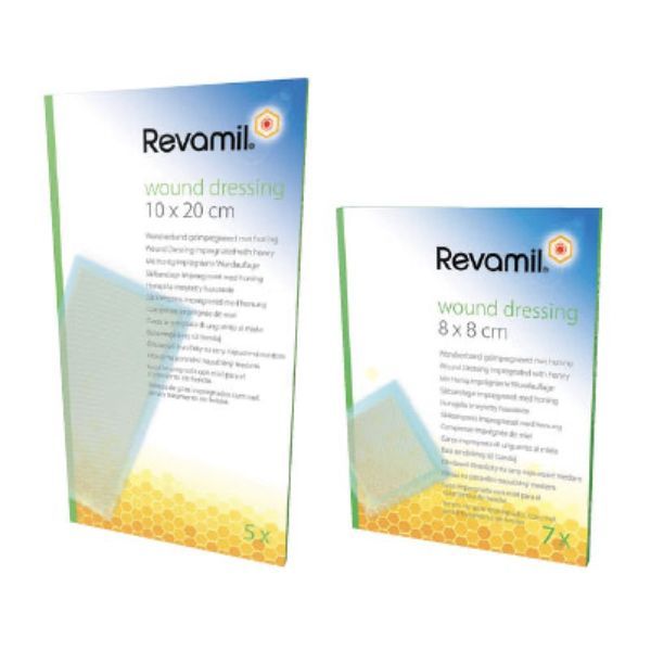 REVAMIL WOUND DRESSING Pansement imprégné de miel médical pur 100 %, 10 cm x 20 cm, bt 5