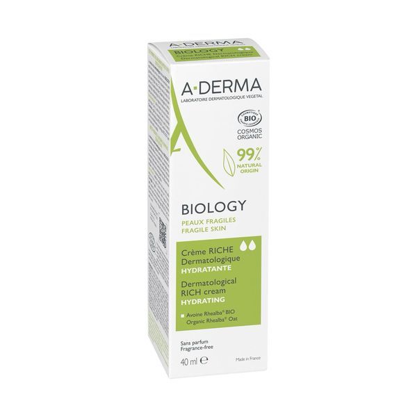BIOLOGY CREME RICHE DERMATOLOGIQUE HYDRATANTE Crème riche hydratante à l'avoine rhéalba bio, tube 40 ml