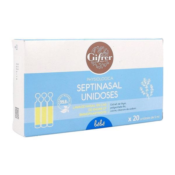 PHYSIOLOGICA SEPTINASAL UNIDOSE DE 5 ML BOITE DE 20
