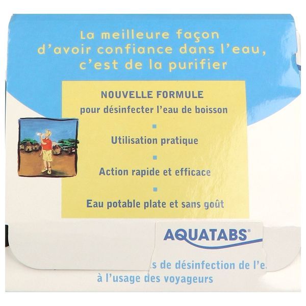AQUATABS 1 LITRE Comprimé effervescent désinfectant de l'eau, bt 60