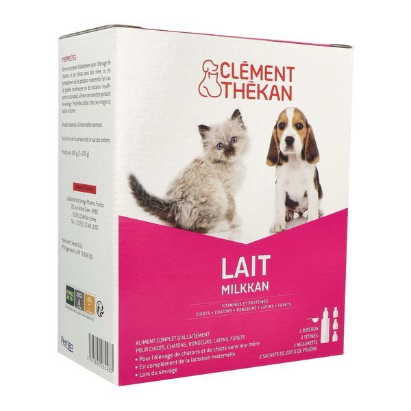 Milkkan Chiots Chatons (Avec Biberon Et 3 Tetines) Lait Pdr Boite 400 G 1