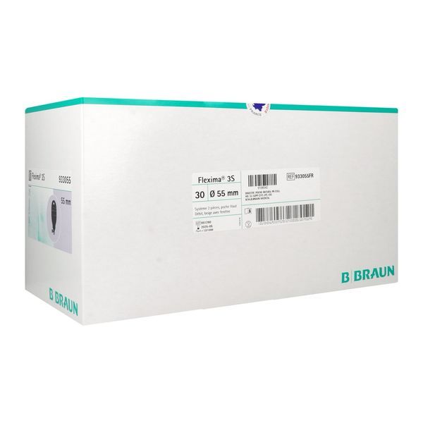 FLEXIMA 3S HAUT DEBIT Poche vidable, système 2 pièces, haut débit avec anneau flottant, opaque, diamètre 55 mm (ref. 933055FR), bt 30