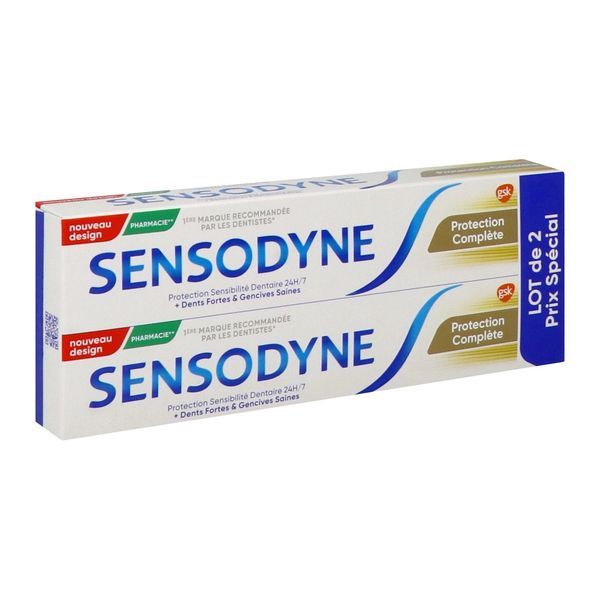 SENSODYNE PROTECTION COMPLETE DENTIFRICE Dentifrice fluoré, protection complète, tube 75 ml x 2