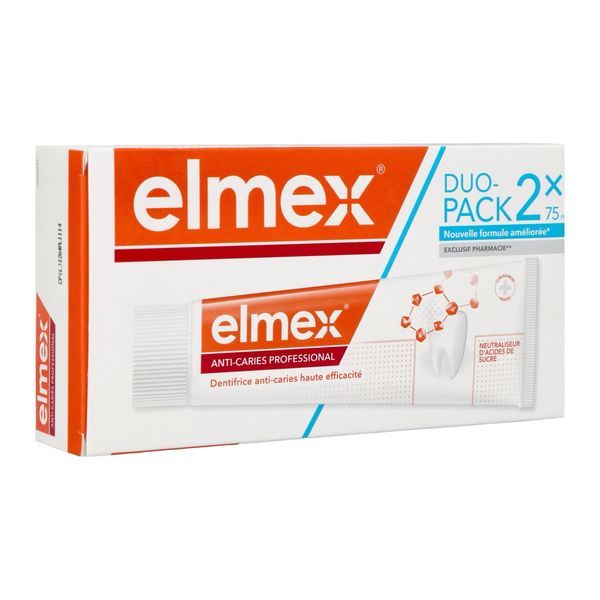 ELMEX ANTICARIES PROFESSIONAL DENTIFRICE Dentifrice fluoré anticarie, tube 75 ml x 2
