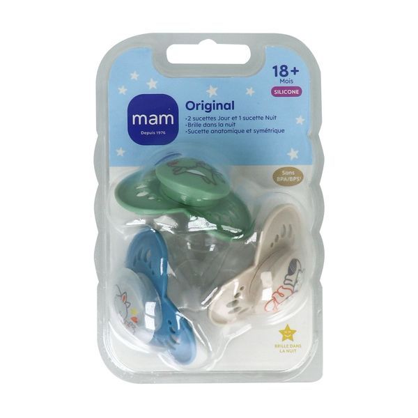 MAM SUC ORIGINAL BLEU 18+ SIL SUCETTE BOITE 3