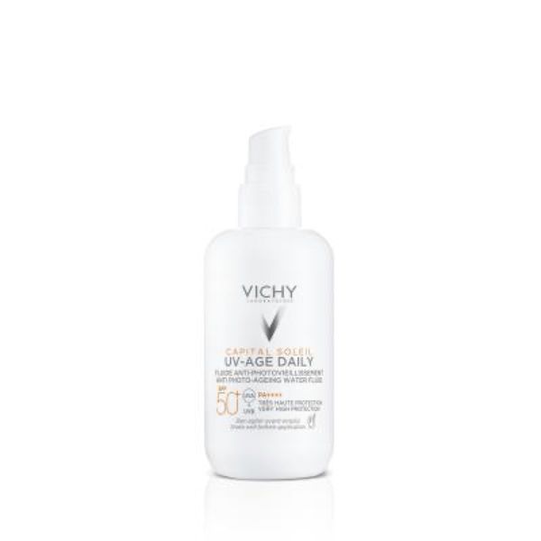 VICHY CAPITAL SOLEIL UV AGE DAILY SPF 50+ Fluide solaire antiâge très haute protection, SPF 50+, fl 80 ml