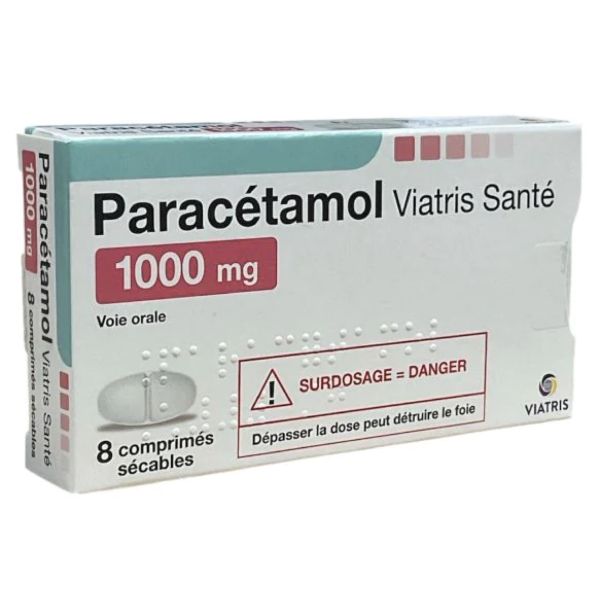 PARACETAMOL VIATRIS SANTE Comprimé sécable 1000 mg, boîte 8