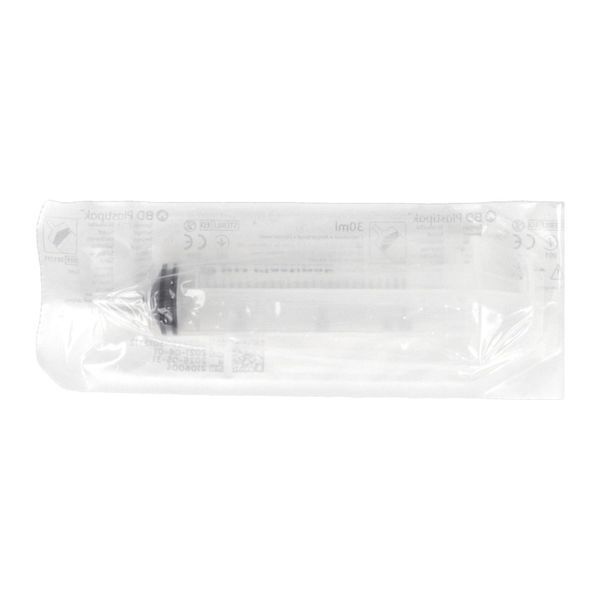 PLASTIPAK SANS AIGUILLE Seringue 3 pièces à usage unique, stérile, à cône Luer excentré, 30 ml, graduée en 1 ml (ref. H831.ES), unité