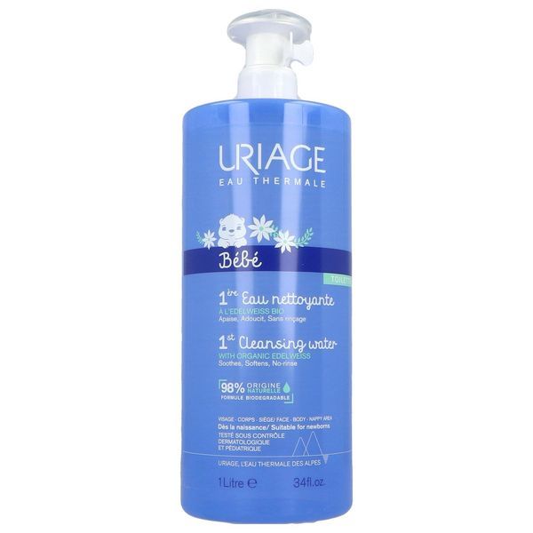 Uriage 1Er Eau Nettoyante - Nf S/Silicone Nouveaux Ingredients Flacon 1 L 1