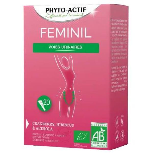 Phyto-actif Feminil (ex: Cystil) BIO - boite de 20 sticks