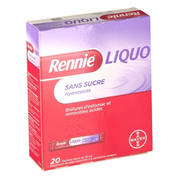 RENNIELIQUO SANS SUCRE suspension buvable édulcorée à la saccharine sodique en sachet-dose B/20
