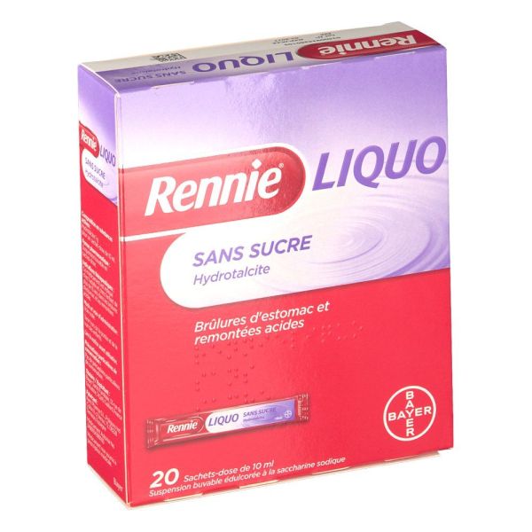 Rennieliquo Sans Sucre Suspension Buvable Edulcoree A La Saccharine Sodique En Sachet-Dose B/20