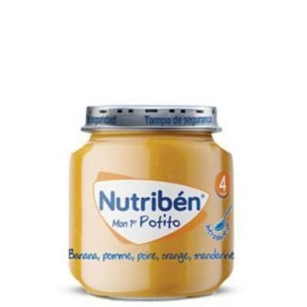 Nutriben Mon Premiere Potito Banana Poire Orange Mandarine Puree Pot 120 G 1