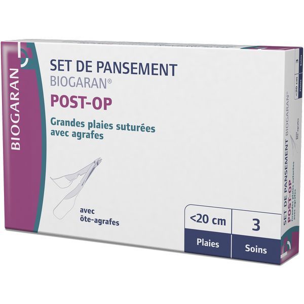 Biogaran Conseil Set De Pansements Post Op Grandes Plaies Suturees Avec Agrafes Soin Boite De 3 Boite 10*25 Cm 3