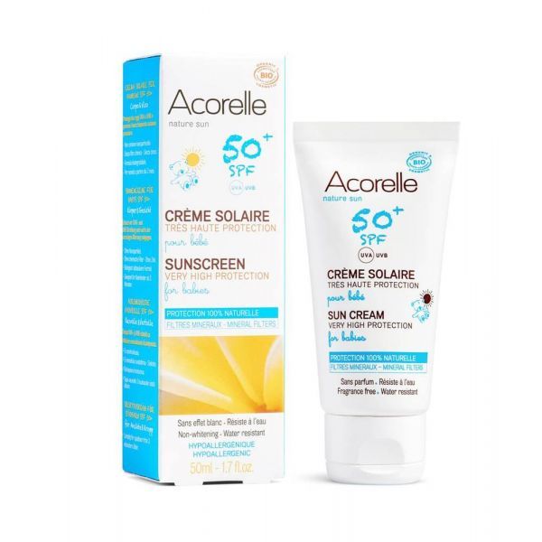 Acorelle Crème solaire bébé SPF 50+ BIO - 50 ml