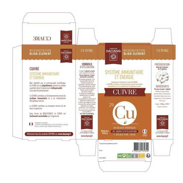 Dayang Cuivre - 30 gélules