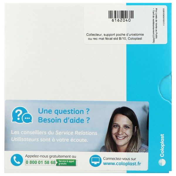 SENSURA MIO FLEX SUPPORT STANDARD Support porte-poche souple, système 2 pièces, à couplage adhésif, 50 mm, découp. de 30 mm à 48 mm (ref. 105630), bt 10