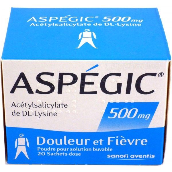 Aspegic 500 mg, poudre pour solution buvable en sachet-dose boite ...