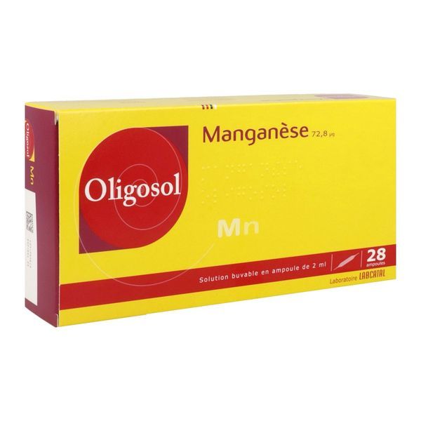 MANGANESE OLIGOSOL Solution buvable, boîte 28 ampoules 2 ml