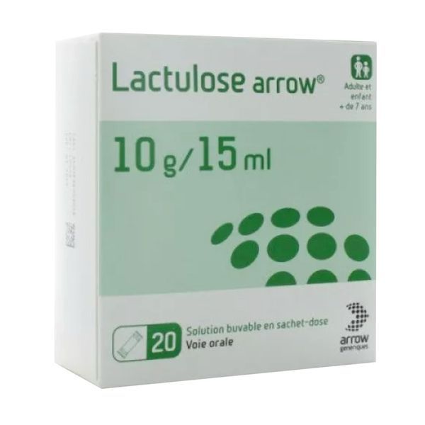 LACTULOSE ARROW Solution buvable 10 g/15 ml, boîte 20 sachets-dose 15 ml