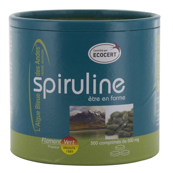 Flamant vert Spiruline certifiée Ecocert 500mg - 500 comprimés