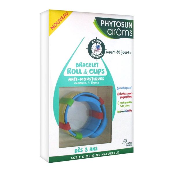 Phytosun'Aroms Bracelet Roll&Clips Anti-Moustiques 1