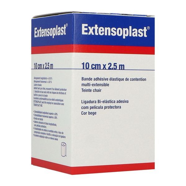 EXTENSOPLAST Bande de contention adhésive, élastique tous sens, 2,5 m x 10 cm (ref. 48410310), unité