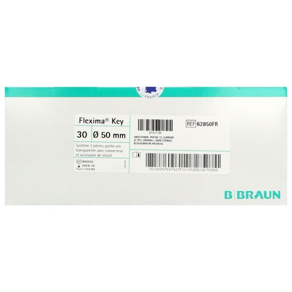 Flexima Key Uro - Poche Vidangeable Systeme 2 Pieces A Couplage Adhesif Transparente. Di 30