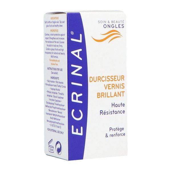 ECRINAL ONGLES Vernis durcisseur d'ongles brillant incolore, fl 10 ml