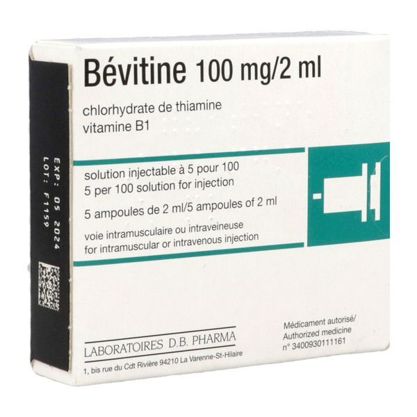 BEVITINE Solution injectable 100 mg/2 ml, boîte 5 ampoules 2 ml