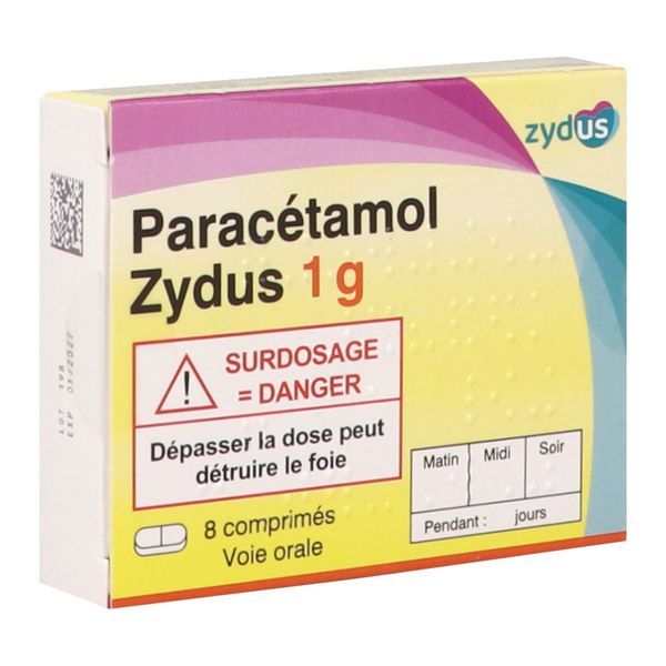 PARACETAMOL ZYDUS 1 g comprimés B/8