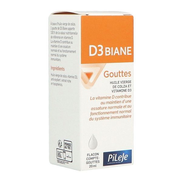 Pilège D3 Biane Gouttes - Vitamine D Flacon compte-gouttes 20ml
