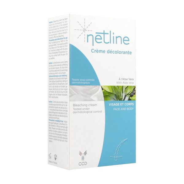 NETLINE CREME DECOLORANTE VISAGE ET CORPS Crème décolorante à l'aloe vera, kit