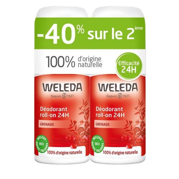 Weleda Duo Déodorant roll-on 24H Grenade - 2 x 50 ml