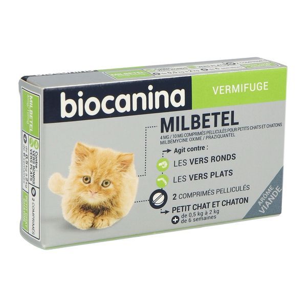MILBETEL BIOCANINA 4MG/10MG COMPRIMES PELLICULES POUR PETITS CHATS PLAQ TFOR 2