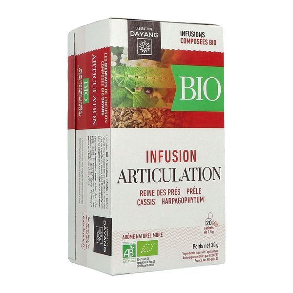 DAYANG INFUSION BIO ARTICULATION Mélange de plantes pour tisane, infusette, bt 20