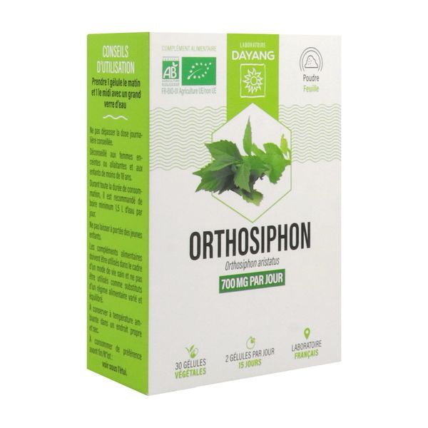 DAYANG PLANTE UNITAIRE BIO ORTHOSIPHON Gélule, complément alimentaire à base d'orthosiphon, bt 15