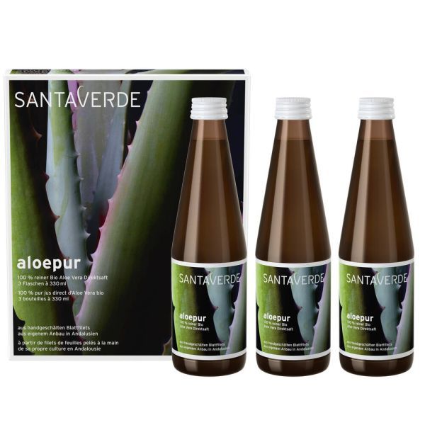 Santaverde Pur jus aloe vera - pack 3 bouteilles - bouteille 330 ml